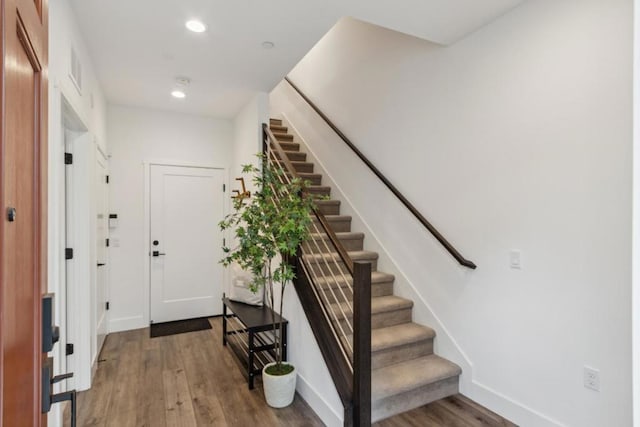 entrance foyer with wood-type flooring