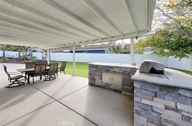 view of patio / terrace featuring exterior kitchen and grilling area