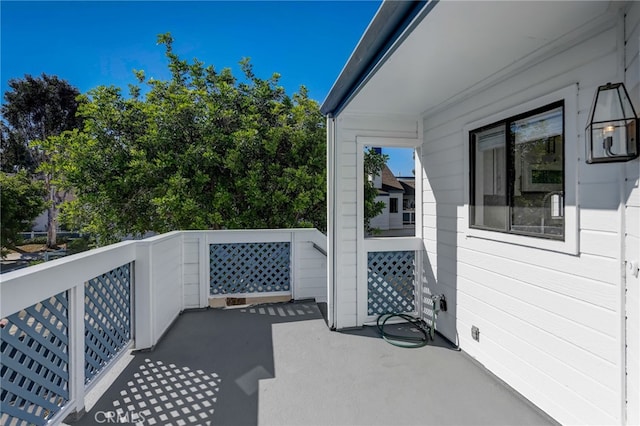 view of patio with a balcony