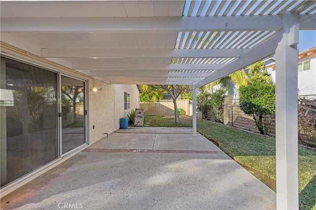 view of patio / terrace with a pergola