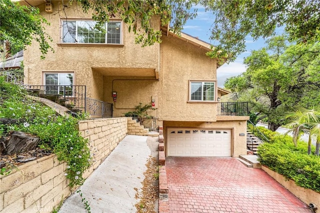 view of property with a garage