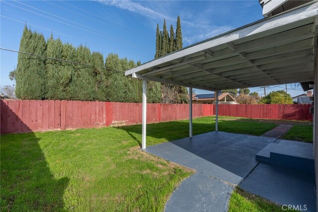 view of yard featuring a patio area