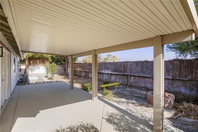 view of patio featuring central AC