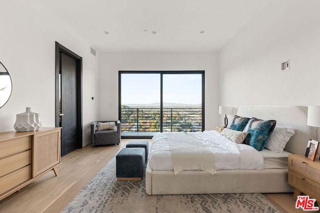 bedroom featuring light hardwood / wood-style floors