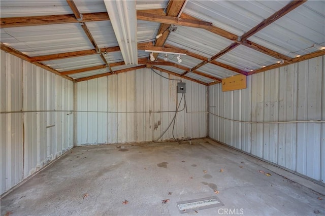 garage with electric panel