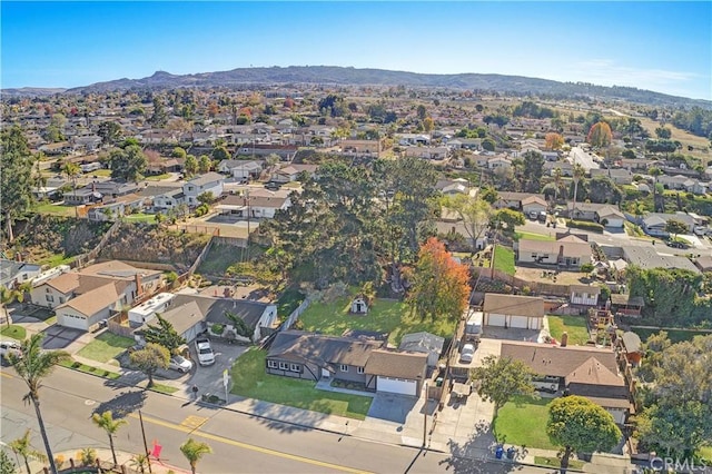 drone / aerial view with a mountain view