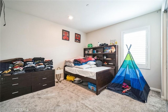 view of carpeted bedroom