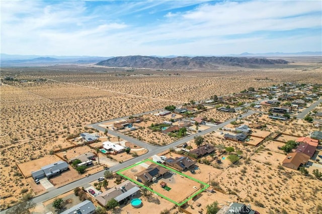 aerial view with a mountain view