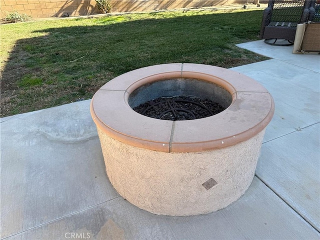 details with a fire pit