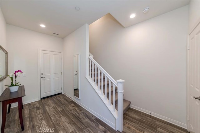 entryway featuring dark hardwood / wood-style floors