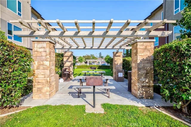 view of patio with a pergola