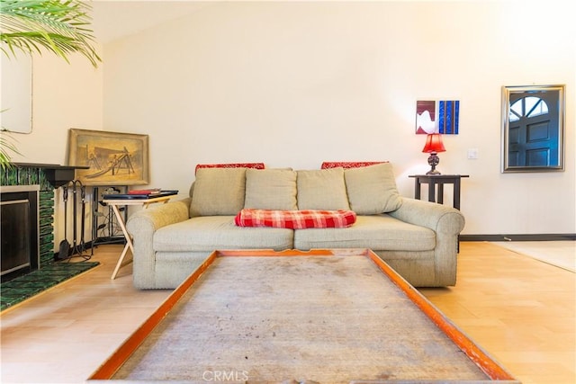 living room featuring hardwood / wood-style flooring