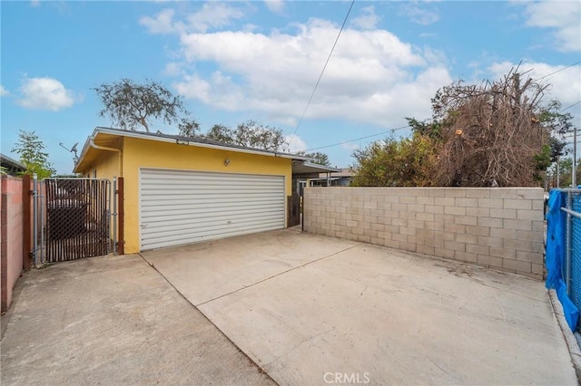 view of garage