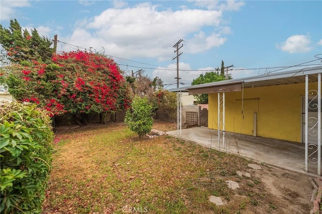 view of yard with a patio area