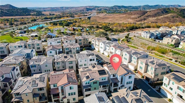 bird's eye view featuring a mountain view