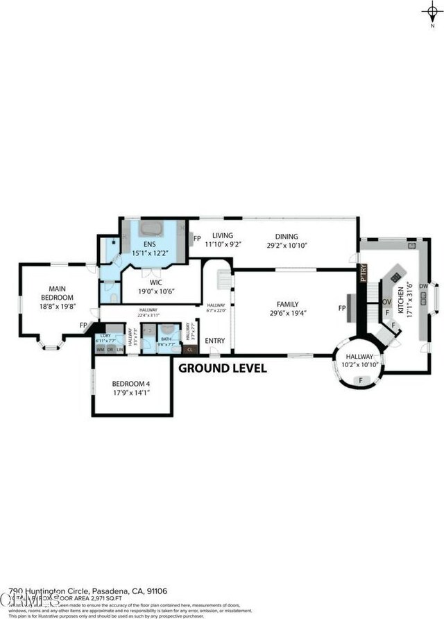 790 Huntington Cir, Pasadena, CA 91106 - floor plan / room layout