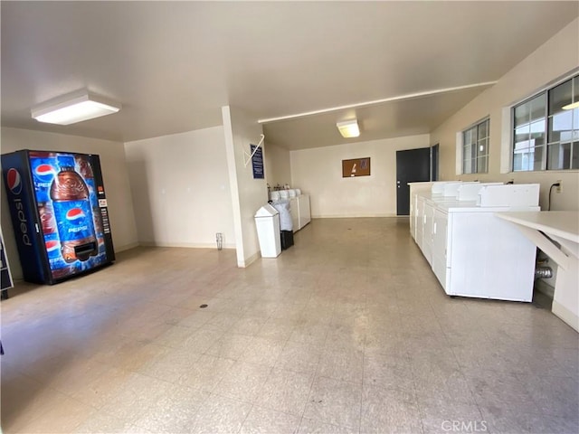 interior space featuring separate washer and dryer