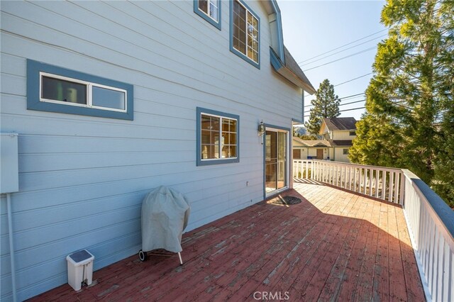 deck featuring area for grilling