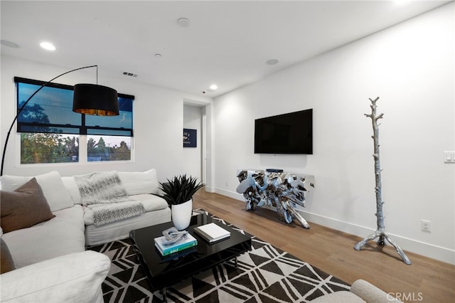 living room featuring hardwood / wood-style floors