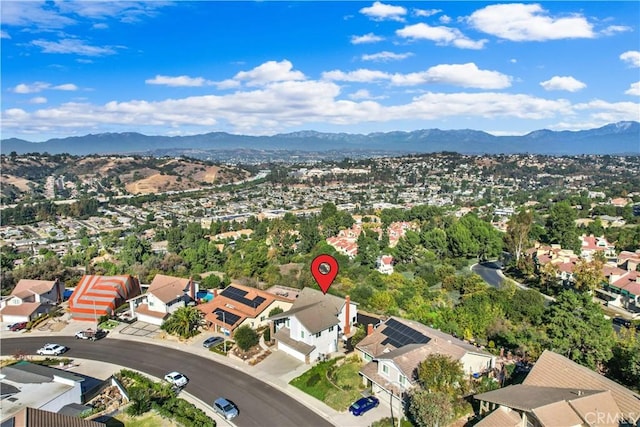 bird's eye view featuring a mountain view