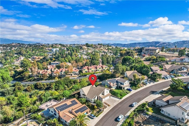 aerial view with a mountain view