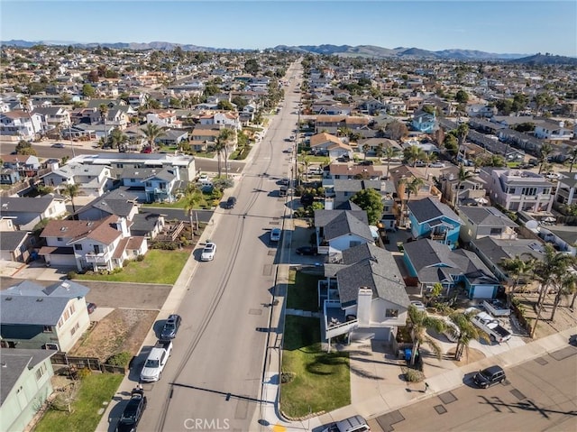 bird's eye view with a mountain view