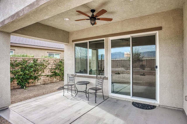 view of patio / terrace with ceiling fan