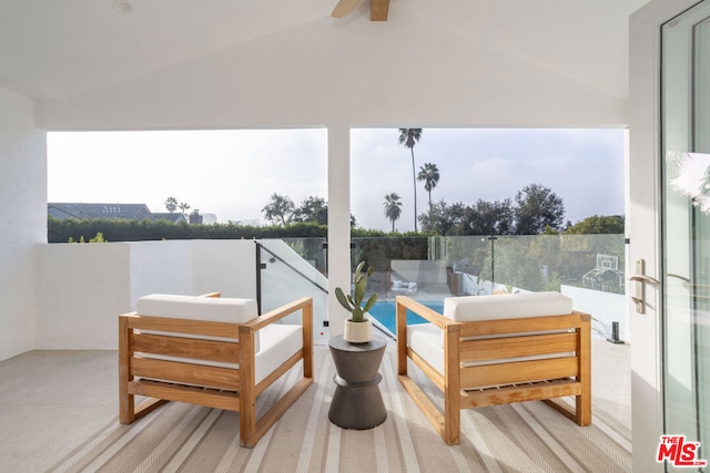 deck featuring ceiling fan