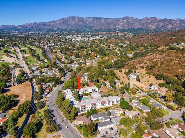 aerial view featuring a mountain view