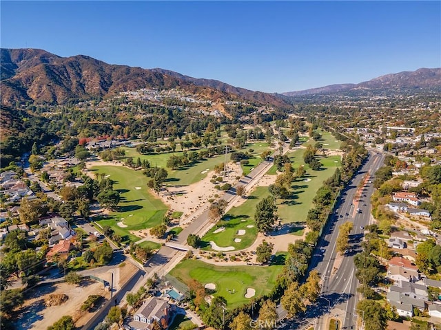 drone / aerial view with a mountain view