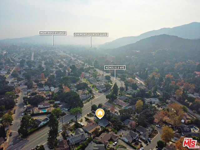 aerial view featuring a mountain view