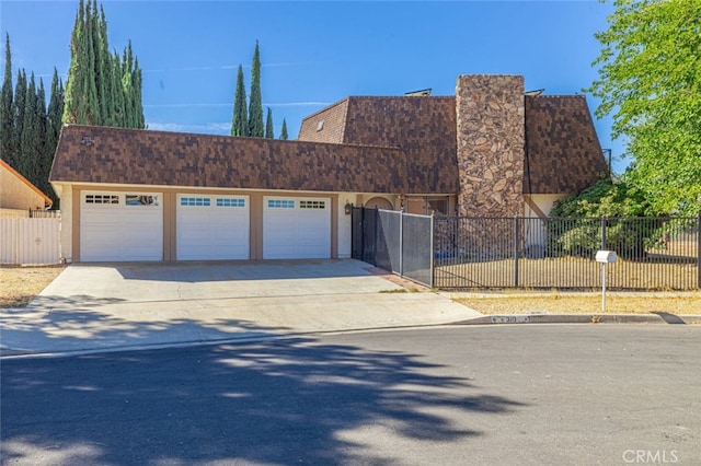 view of front of house with a garage