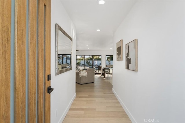 hallway featuring light hardwood / wood-style flooring