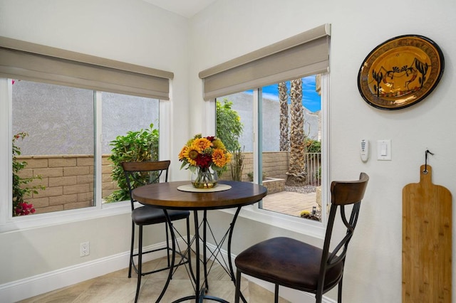 dining area with plenty of natural light