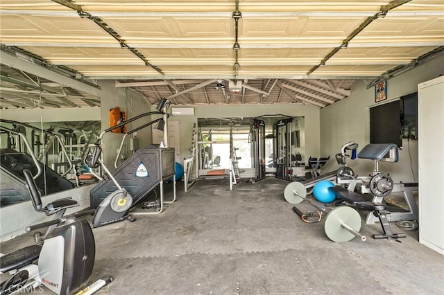 view of garage