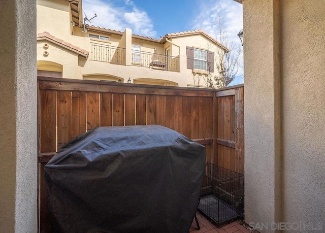 view of patio featuring grilling area