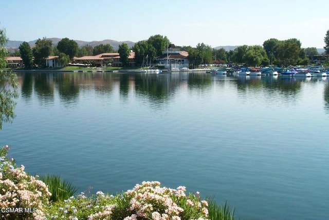 property view of water featuring a mountain view