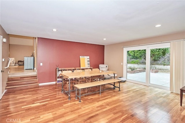 dining area featuring light hardwood / wood-style flooring