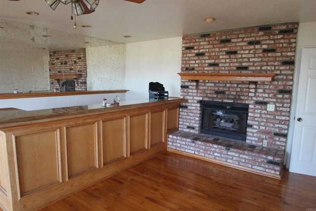 bar featuring dark hardwood / wood-style floors