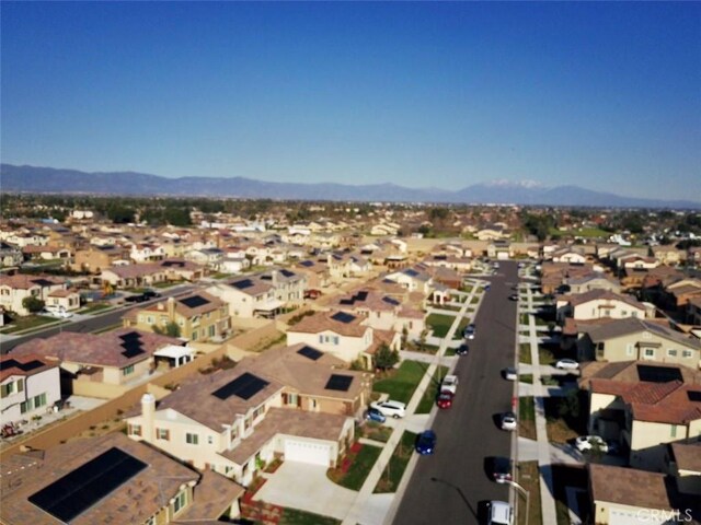 drone / aerial view with a mountain view