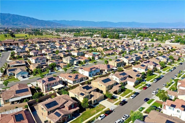 aerial view with a mountain view