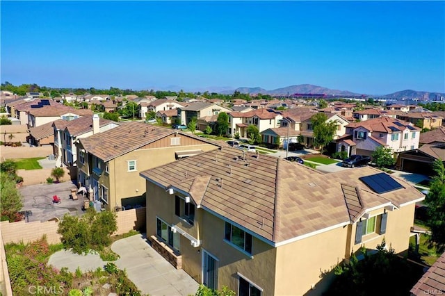 bird's eye view with a mountain view