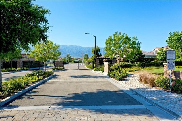 view of road with a mountain view