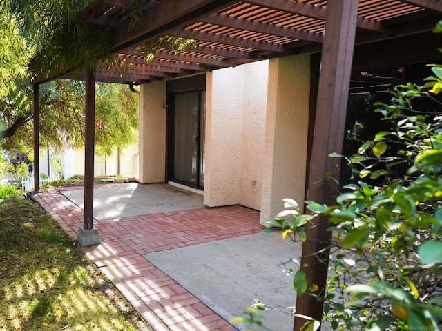 view of patio / terrace featuring a pergola