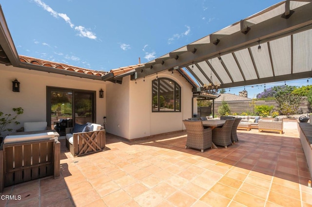 view of patio / terrace with an outdoor living space