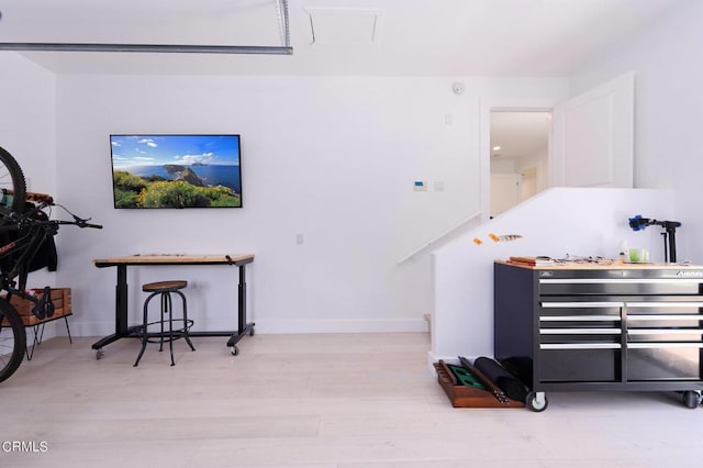 misc room featuring light hardwood / wood-style floors