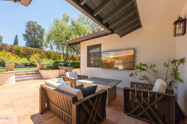 view of patio / terrace with an outdoor living space