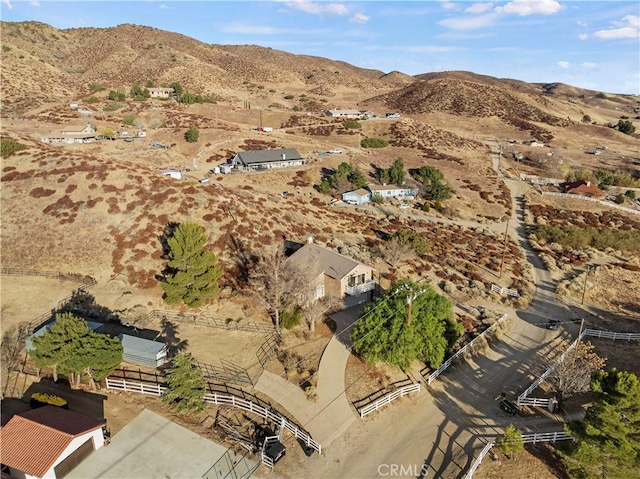 aerial view with a mountain view