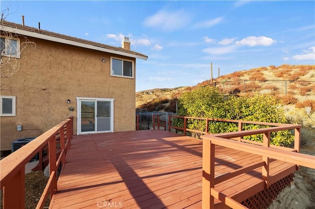 wooden deck with central AC