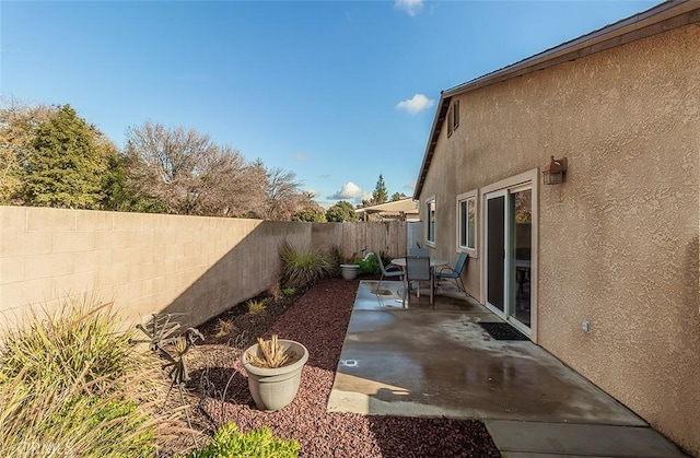 view of side of property featuring a patio area